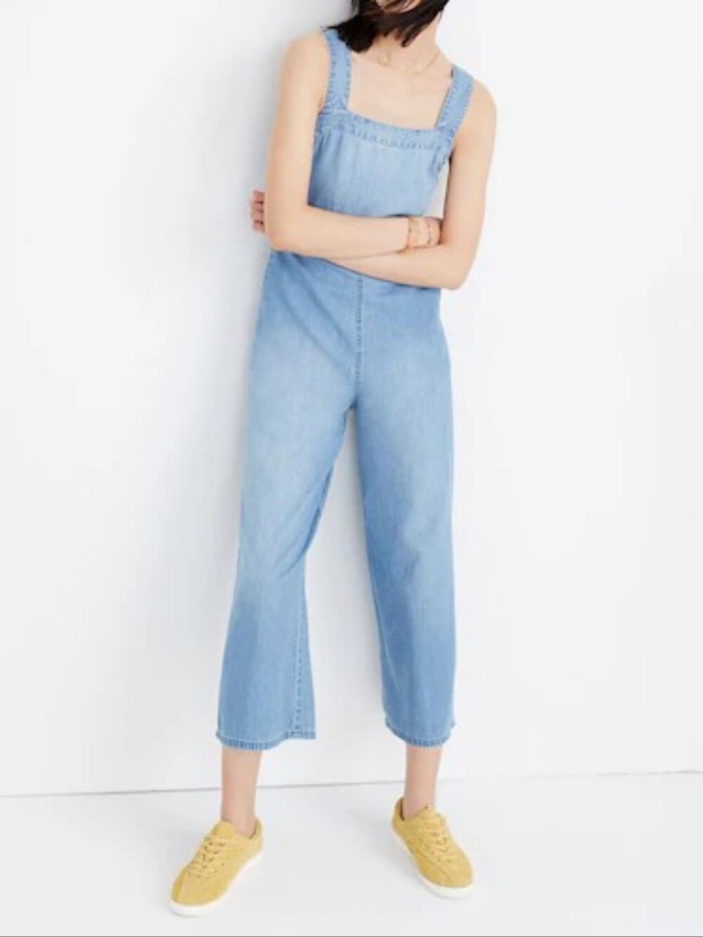 Madewell Denim Apron Bow-Back Jumpsuit
